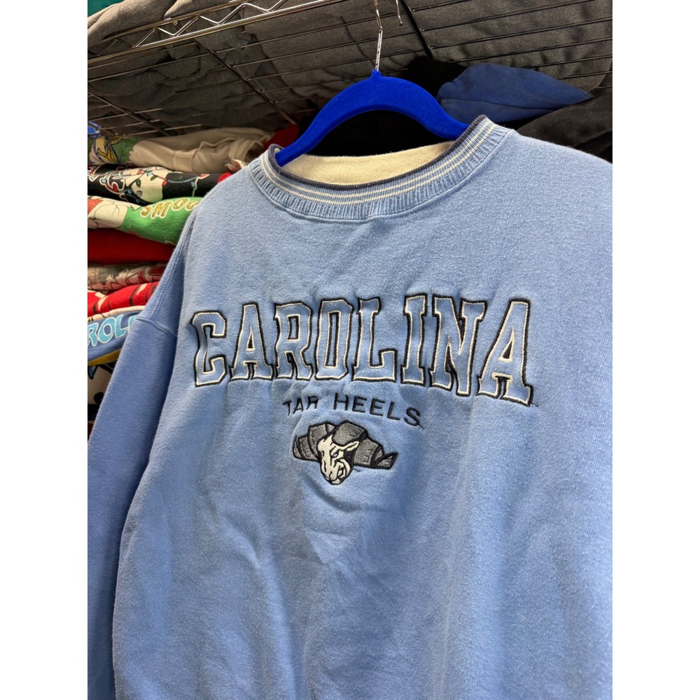 Vintage 90s Team Edition UNC Tar Heels Carolina Blue Embroider Sweatshirt women